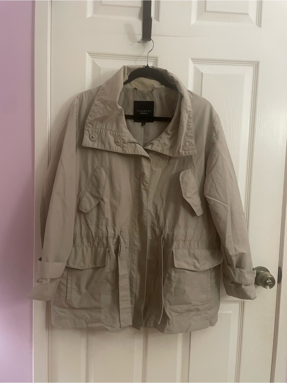 Talbots Light Beige Utility Trench Jacket